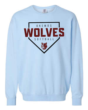 Custom Apparel - Screen Printing - Okemos Softball 2025 - Unisex Crewneck **Personalization Optional** (Wolves Design) - Okemos Softball 2025 - 17368