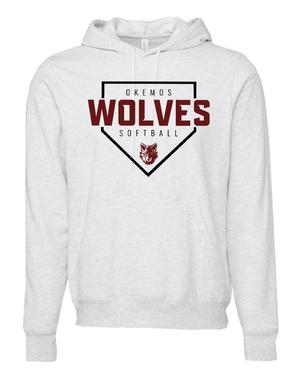 Custom Apparel - Screen Printing - Okemos Softball 2025 - Unisex Fleece Hoodie **Personalization Optional** (Wolves Design) - Okemos Softball 2025 - 17368