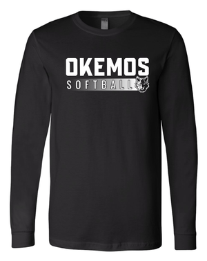 Custom Apparel - Screen Printing - Okemos Softball 2025 - Unisex Long Sleeve T-Shirt (Multiple Color Options) **Personalization Optional** - Okemos Softball 2025 - 17368