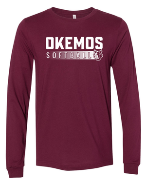 Custom Apparel - Screen Printing - Okemos Softball 2025 - Unisex Long Sleeve T-Shirt (Multiple Color Options) **Personalization Optional** - Okemos Softball 2025 - 17368