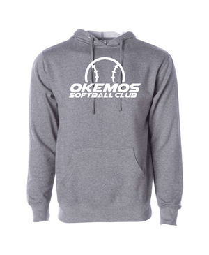 Custom Apparel - Screen Printing - Okemos Softball Club - Adult Midweight Hooded Sweatshirt - Maroon/Grey - (Name Optional) - Okemos Softball Club - 16550