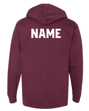 Custom Apparel - Screen Printing - Okemos Softball Club - Adult Midweight Hooded Sweatshirt - Maroon/Grey - (Name Optional) - Okemos Softball Club - 16550