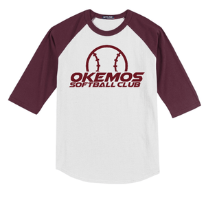 Custom Printed Apparel | Okemos Softball Club Fall 2025 - Adult Colorblock Raglan Jersey - Okemos Softball Club F25 - 18465