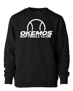Custom Printed Apparel | Okemos Softball Club Fall 2025 - Youth Crewneck Sweatshirt (Pink/Black) - Okemos Softball Club F25 - 18465