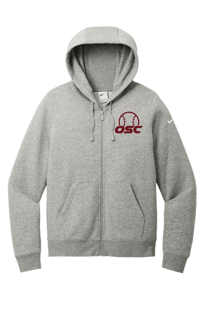 Custom Apparel - Screen Printing - Okemos Softball Club - Ladies Nike Full Zip Hoodie - Okemos Softball Club - 15523