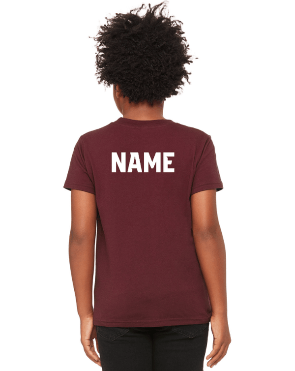 Custom Apparel - Screen Printing - Okemos Softball Club - Youth T-Shirt - Maroon/Dark Grey (Name Optional) - Okemos Softball Club - 16550