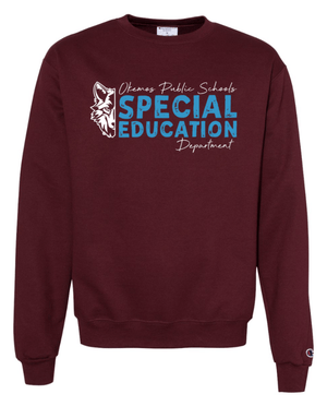 Custom Apparel - Screen Printing - Okemos Special Education Department - Crewneck Sweatshirt (Maroon/ Black) - Okemos Special Education Department - 16675