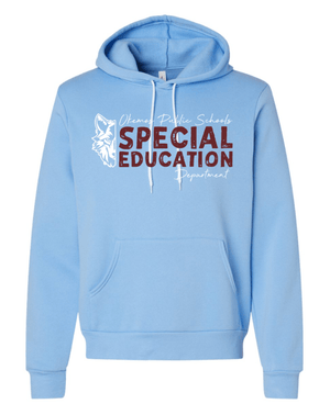 Custom Apparel - Screen Printing - Okemos Special Education Department - Fleece Hoodie (Maroon/ Black/ Light Blue) - Okemos Special Education Department - 16675