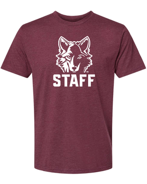Custom Printed Apparel | Okemos Staff | Unisex Next Level Cotton Polyester Blend T-Shirt - Maroon - t-shirt - Okemos Staff - 18218