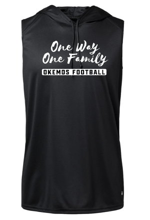 Custom Apparel - Screen Printing - Okemos Summer Football 2024 - Sleeveless Hooded Black Tank - Okemos Summer Football 2024 - 15608