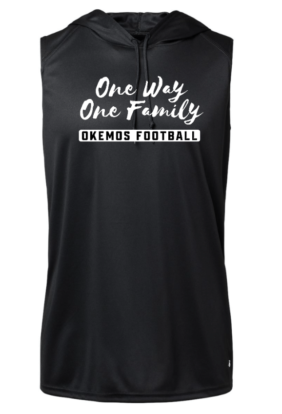 Custom Apparel - Screen Printing - Okemos Summer Football 2024 - Sleeveless Hooded Black Tank - Okemos Summer Football 2024 - 15608