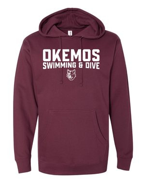 Custom Apparel - Screen Printing - Okemos Swim and Dive - Adult Unisex Midweight Hoodie - Okemos Swim and Dive - 14947
