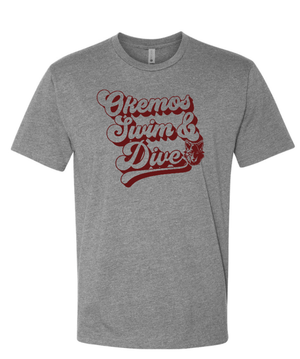 Custom Apparel - Screen Printing - Okemos Swim & Dive - Adult T-Shirt Grey - Okemos Swim & Dive - 16057