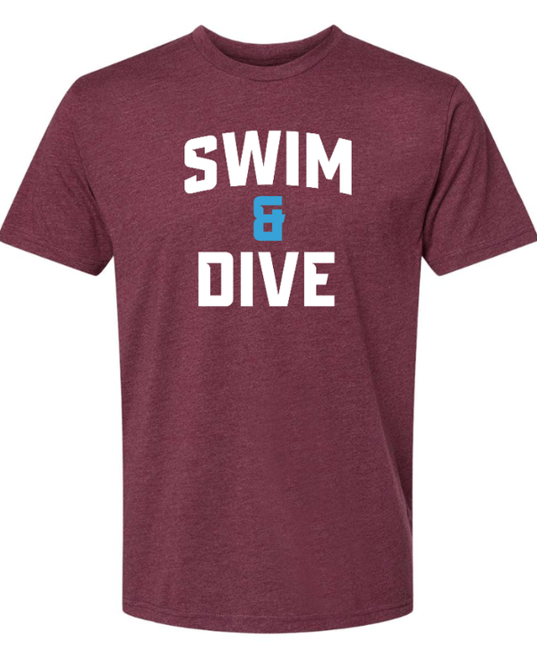 Custom Apparel - Screen Printing - Okemos Swim & Dive - Adult T-Shirt Maroon - Okemos Swim & Dive - 16057
