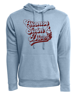 Custom Apparel - Screen Printing - Okemos Swim & Dive - Sueded Hoodie Stonewash Denim - Okemos Swim & Dive - 16057