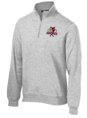 Custom Apparel - Screen Printing - Okemos Tennis 2024 - Unisex 1/4 Zip Sweatshirt - Okemos Tennis 2024 - 15568