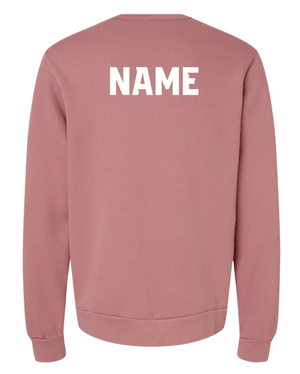 Custom Apparel - Screen Printing - Okemos Tennis 2025 - Fleece Classic Crewneck Sweatshirt (Grey / Mauve) *Personalization Optional* - Okemos Tennis 2025 - 17424