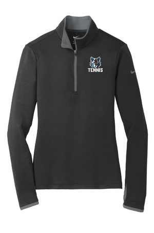 Custom Apparel - Screen Printing - Okemos Tennis 2025 - Nike Women's DriFIT Stretch 1/2 Zip Cover - Up - Okemos Tennis 2025 - 17424