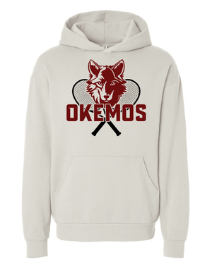 Custom Apparel - Screen Printing - Okemos Tennis 2025 - Unisex Hoodie (Ivory / Grey) *Personalization Optional* - Okemos Tennis 2025 - 17424