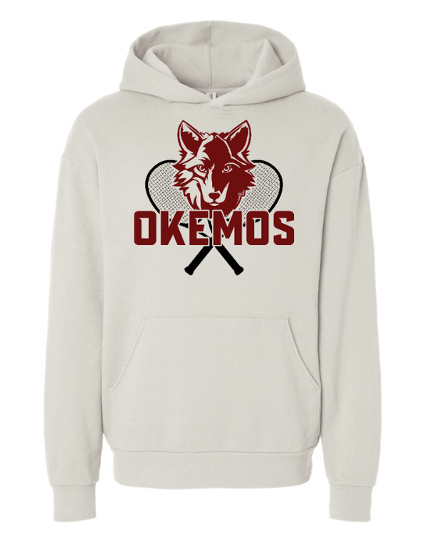 Custom Apparel - Screen Printing - Okemos Tennis 2025 - Unisex Hoodie (Ivory / Grey) *Personalization Optional* - Okemos Tennis 2025 - 17424