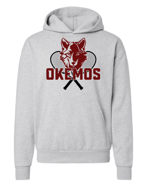 Custom Apparel - Screen Printing - Okemos Tennis 2025 - Unisex Hoodie (Ivory / Grey) *Personalization Optional* - Okemos Tennis 2025 - 17424