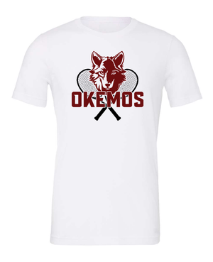 Custom Apparel - Screen Printing - Okemos Tennis 2025 - Unisex T-Shirt (Carolina Blue / White) - Okemos Tennis 2025 - 17424