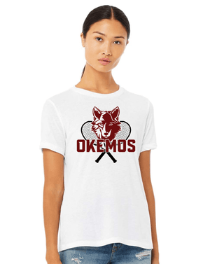 Custom Apparel - Screen Printing - Okemos Tennis 2025 - Women's Relaxed Fit Tee - Okemos Tennis 2025 - 17424