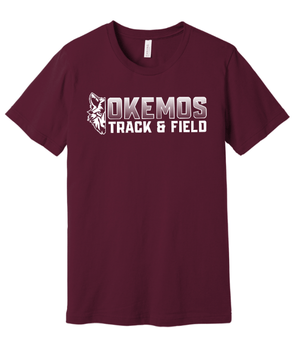 Custom Apparel - Screen Printing - Okemos Track & Field 2025 - Unisex T-Shirt (Carolina Blue / Maroon) - Okemos Track & Field 2025 - 17447