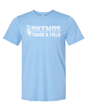 Custom Apparel - Screen Printing - Okemos Track & Field 2025 - Unisex T-Shirt (Carolina Blue / Maroon) - Okemos Track & Field 2025 - 17447