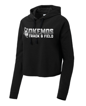 Custom Apparel - Screen Printing - Okemos Track & Field 2025 - Women's TriBlend Fleece Crop Hoodie - Okemos Track & Field 2025 - 17447