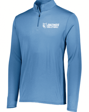 Custom Apparel - Screen Printing - Okemos Volleyball 2024 - Adult Attain Quarter Zip Pullover Blue - Okemos Volleyball 2024 - 16403