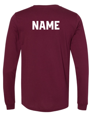 Custom Apparel - Screen Printing - Okemos Volleyball 2024 - Adult Long Sleeve T-Shirt Blue/ Maroon (Customizable) - Okemos Volleyball 2024 - 16403