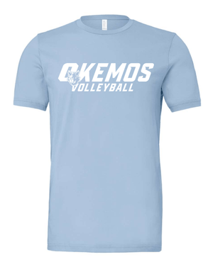 Custom Apparel - Screen Printing - Okemos Volleyball 2024 - Adult T-Shirt Blue/ Maroon/ Grey Customizable - Okemos Volleyball 2024 - 16403