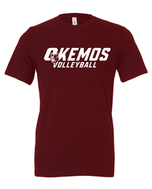Custom Apparel - Screen Printing - Okemos Volleyball 2024 - Adult T-Shirt Blue/ Maroon/ Grey Customizable - Okemos Volleyball 2024 - 16403