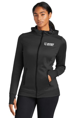 Custom Apparel - Screen Printing - Okemos Volleyball 2024 - Ladies Full Zip Fleece Hoodie Black - Okemos Volleyball 2024 - 16403