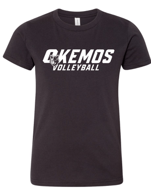 Custom Apparel - Screen Printing - Okemos Volleyball 2024 - Youth T-Shirt Maroon/ Grey (Customizable) - Okemos Volleyball 2024 - 16403