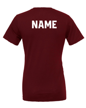 Custom Printed Apparel | Okemos Volleyball 2025 - Adult Unisex Tee (Baby Blue / Maroon / Black) Personalization Optional - OHS Volleyball - 18261
