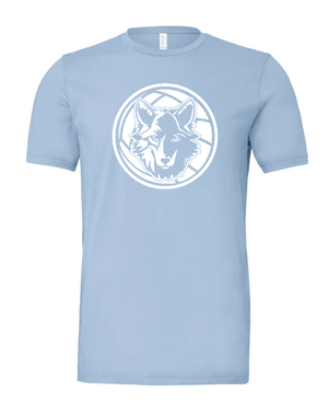 Custom Printed Apparel | Okemos Volleyball 2025 - Adult Unisex Tee (Baby Blue / Maroon / Black) Personalization Optional - OHS Volleyball - 18261