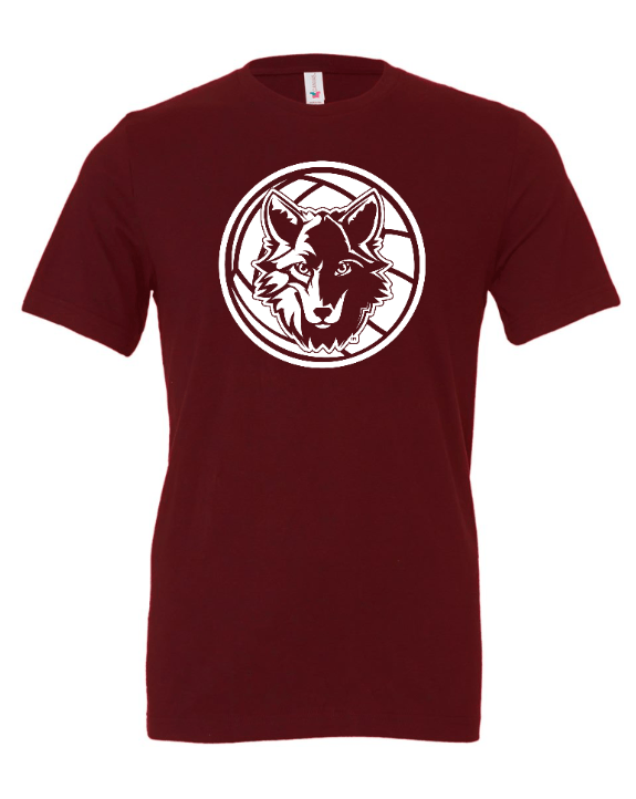 Custom Printed Apparel | Okemos Volleyball 2025 - Adult Unisex Tee (Baby Blue / Maroon / Black) Personalization Optional - OHS Volleyball - 18261