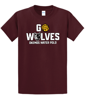 Custom Printed Apparel | Okemos Water Polo 2025 - Adult Tall T-Shirt (Light Blue/Athletic Heather/Maroon) - Okemos Water Polo Fall 2025 - 18411