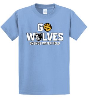 Custom Printed Apparel | Okemos Water Polo 2025 - Adult Tall T-Shirt (Light Blue/Athletic Heather/Maroon) - Okemos Water Polo Fall 2025 - 18411