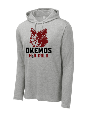 Custom Apparel - Screen Printing - Okemos Water Polo - Adult Unisex Grey Triblend Long Sleeve Hoodie - Okemos Water Polo - 16226