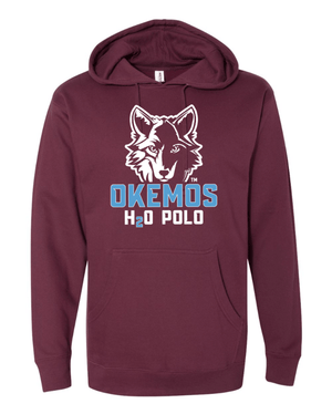 Custom Apparel - Screen Printing - Okemos Water Polo - Adult Unisex Maroon Hoodie - Okemos Water Polo - 16226