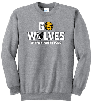 Custom Printed Apparel | Okemos Water Polo Fall 2025 - Athletic Heather Adult Tall Crewneck Sweatshirt - Okemos Water Polo Fall 2025 - 18411