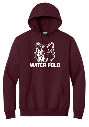 Custom Printed Apparel | Okemos Water Polo Fall 2025 - Maroon Adult Tall Hooded Sweatshirt (Wolf Design) - Okemos Water Polo Fall 2025 - 18411