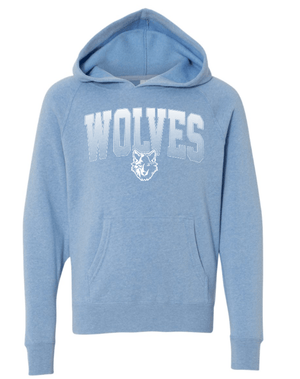 Custom Apparel - Screen Printing - Okemos Wolves - Adult & Youth Blue "Wolves" Logo Hoodie - Shirts & Tops - Okemos Public Schools