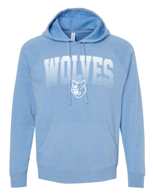 Custom Apparel - Screen Printing - Okemos Wolves - Adult & Youth Blue "Wolves" Logo Hoodie - Shirts & Tops - Okemos Public Schools
