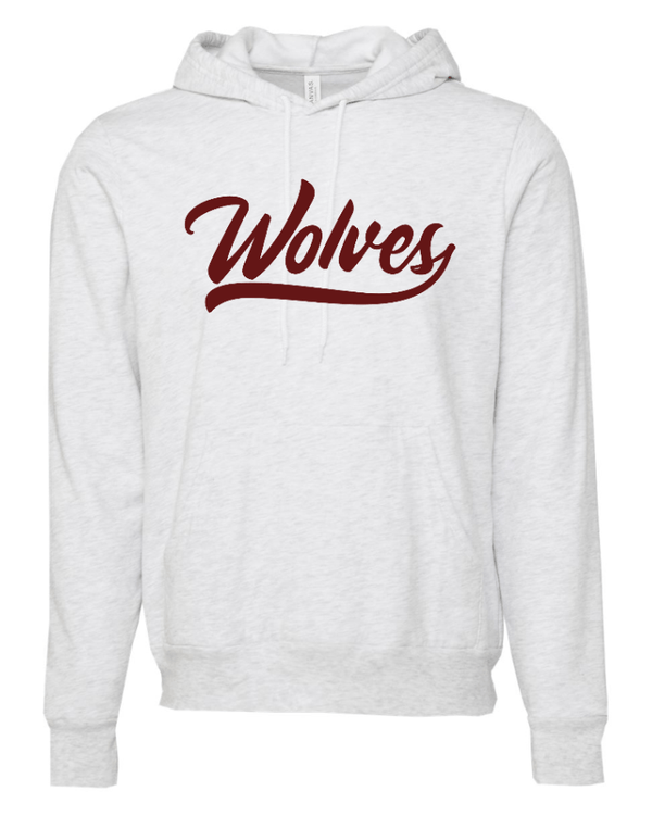Custom Apparel - Screen Printing - Okemos Wolves Community - Adult Fleece Hoodie (Wolves Script Design) - Okemos Wolves Community - 16314