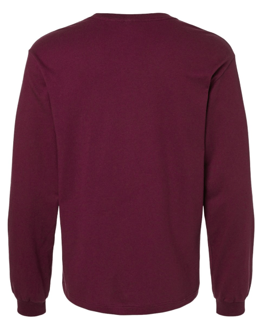 Custom Apparel - Screen Printing - Okemos Wolves Community - Adult Heavyweight Long Sleeve T-Shirt ("O" With Wolf Design) - Okemos Wolves Community - 16314