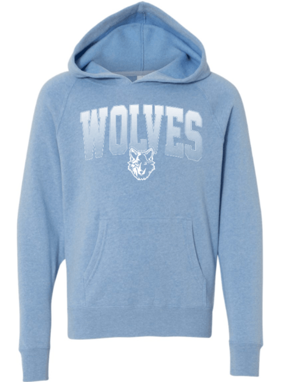 Custom Apparel - Screen Printing - Okemos Wolves Community - Special Blend Hooded Sweatshirt (Wolves Gradient Design) - Okemos Wolves Community - 16314